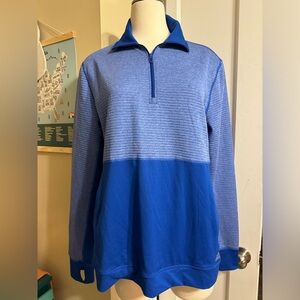 Adidas Womens Sweater Sz XL Blue 1/2 Zip Lightweight Pullover Ladies w/ Pockets